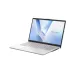 ASUS Vivobook Go 15 E1504TA laptop open with vivid screen, slim keyboard layout, and modern geometric display.