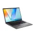 ASUS VivoBook S14 S3407VA laptop open with colorful screen, slim bezels, and modern metallic gray design.