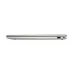 Closed side view of HP 15-fc0633AU Laptop showing metallic silver body with USB port and power connector.