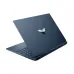 Partially open HP Victus Gaming 15-fa2275TX Laptop with metallic V logo and visible left-side ports.