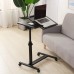 Rolling Laptop Table with Wheels Adjustable Folding Computer Desk Stand