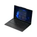 Angled view of Lenovo ThinkPad E14 Gen 7 Laptop with slim design, red TrackPoint keyboard, and Windows 11 interface.