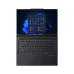 Top view of Lenovo ThinkPad E14 Gen 7 Laptop with black keyboard, red TrackPoint, and Windows 11 Start menu open.