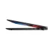Side profile of the Lenovo ThinkPad X1 Carbon Gen 12 Laptop partially closed with gradient screen and visible HDMI port.