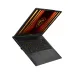 Elevated side view of MSI Stealth 16 AI A2HWGG Gaming Laptop highlighting thin profile and keyboard layout