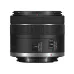 Close-up of Canon RF 24-50mm f/4.5-6.3 IS STM Lens showing stabilizer and AF/MF control switches on barrel.