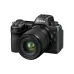 Angled view of Nikon NIKKOR Z 35mm f/1.4 prime lens mounted on a black Nikon Z camera body
