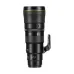 Close-up of the Nikon NIKKOR Z 600mm f/6.3 VR S Lens showing gold ring, control switches, and tripod collar for stability.