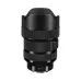 Angled shot of Sigma 14-24mm f/2.8 DG DN Lens with petal hood and grip rings, emphasizing build quality and ultra-wide design.