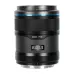 Front view of the black Sirui Sniper 23mm F1.2 APS-C lens with a carbon fiber pattern.