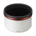 Front view of the Sony FE 300mm f/2.8 GM OSS Lens hood with red accent ring and Sony logo on white cylindrical body.