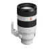 Angled view of the white Sony FE 50-150mm f/2 GM lens with the tripod collar and controls visible.