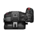 Rear view of Canon EOS C80 6K Full-Frame RF Mount Cinema Camera showing EVF, controls, and battery mount.