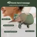 Side view of a smiling woman wearing the VRTP-666 Shoulder and Neck Massager, targeting neck and shoulder muscles.