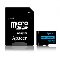 Apacer 256GB MicroSDXC UHS-I U3 V30 R100 A1 Class-10 Memory Card with Adapter