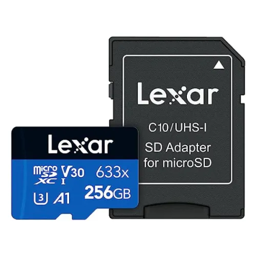 Lexar High-Performance 633x 256GB MicroSDXC UHS-I Memory Card with Adapter