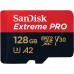 Sandisk Extreme Pro 128GB MicroSDXC UHS-I Memory Card (SDSQXCY-128G-GN6MA)