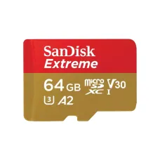 SanDisk Extreme 64GB 190mbps microSDXC UHS-I Memory Card (SDSQXAH-064G-GN6MN)