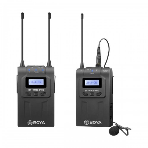 Boya BY-WM8 Pro-K1 UHF Dual Channel Wireless Microphone System (One Transmitter and One Receiver)