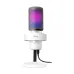 FIFINE AmpliGame A9 RGB USB Condenser Microphone with gradient lighting, white stand, and front control knob.