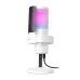 FIFINE AmpliGame A9 RGB Microphone with pop filter, colorful gradient lighting, and base control panel for gain.