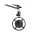 FIFINE AmpliTank K688CT studio microphone featuring control knobs and ports, attached to a pivoting boom arm.