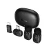 Hoco L19 Wireless Lavalier Microphone, open charging case view with dual transmitters and receiver adapter