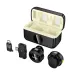 Hoco L22 Wireless Lavalier Microphone, open charging case view with dual transmitters and receiver adapter