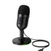 Hoco L25 RGB Desktop Microphone, front view with adjustable stand, RGB base lighting and USB cable attached