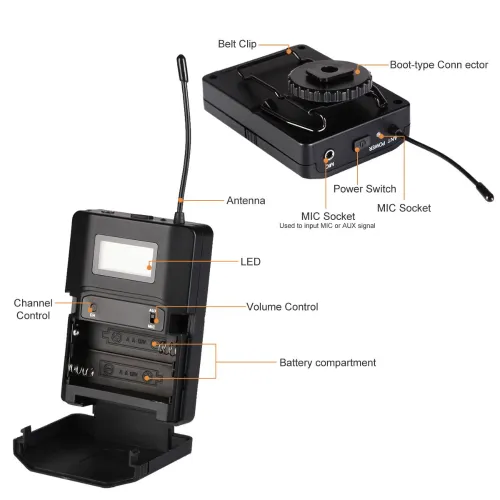 K&F Concept KF10.002 M8 Wireless Microphone System