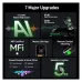 Infographic view of Maono Wave T1 Mini Microphone showing seven upgrades including noise reduction and app control.