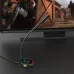 Desk setup view of the Meetion MT‑MC13 RGB Wired Gaming Microphone placed in front of a monitor during gameplay use.