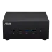 Angled shot of ASUS ExpertCenter PN53 (Barebone) Mini PC highlighting front I/O layout and space-saving design.