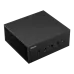Front view of ASUS ExpertCenter PN53 (Barebone) Mini PC showing USB ports, audio jack, and compact black chassis.