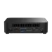 Rear I/O panel of ASUS NUC 14 Essential Mini PC showing DisplayPort, HDMI, USB, Ethernet, and power input ports.