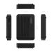 Top and side views of MARSRIVA KP5 Max Mini UPS showing dimensions, ports, and grooved textured surface.