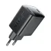 ACEFAST A112 GaN fast charger with EU plug, sleek matte black finish and compact lightweight build.