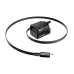 Top-down view of BWOO BO-CDA232 65W GaN Charger Adapter (UK) placed beside charging cable highlighting portability and setup