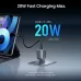 Angled promotional view of BWOO BO-CDA246 20W GaN Charger Adapter highlighting fast charging mode with 20W power output