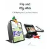 Graphic showing ESR Flip Magnetic Case with Pencil Holder in multi-angle setup options