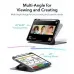 Infographic showing ESR Flip Magnetic Case in 45, 60, and 25 degree viewing and writing angles