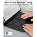 Angled close-up view of ESR Rebound Magnetic Keyboard Case For iPad 10/11 (A16) showcasing laptop-style keys in use.