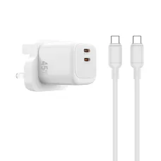 WiWU Cube Wi-G025 45W Dual Port Fast Charger with Type-C to C Cable