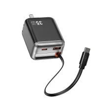 WiWU Helix Wi-G029 35W Dual Port GaN Charger with Built in Type-C Cable (UK)