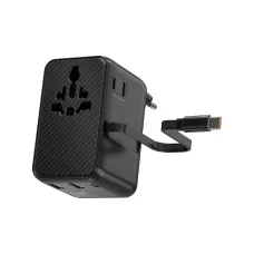 WiWU Wi-UA009 70W GaN Universal Travel Adapter with Built in Cable