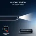 Close-up of Motorola Moto A10e flashlight feature with dedicated torch button inset for instant light.