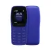 Blue Nokia 105 Classic feature phone front and back view with keypad, & compact display
