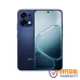 OPPO A6 Pro in Stellar Blue with dual rear cameras and punch-hole display, sleek design and green abstract wallpaper