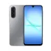 Front and back view of the silver Samsung Galaxy A17 5G smartphone, showing the triple camera array and bright display.
