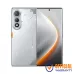 Front and back view of the Tecno Pova Curve 5G in silver showing punch-hole display and dual-camera layout.